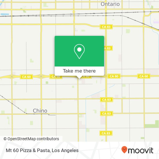 Mapa de Mt 60 Pizza & Pasta, 12345 Mountain Ave Chino, CA 91710