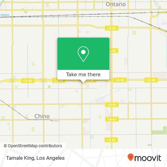 Mapa de Tamale King, 12345 Mountain Ave Chino, CA 91710