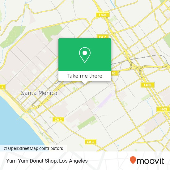 Mapa de Yum Yum Donut Shop, 2628 Pico Blvd Santa Monica, CA 90405