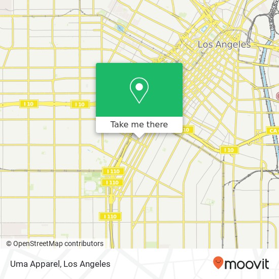 Mapa de Uma Apparel, 2504 S Grand Ave Los Angeles, CA 90007