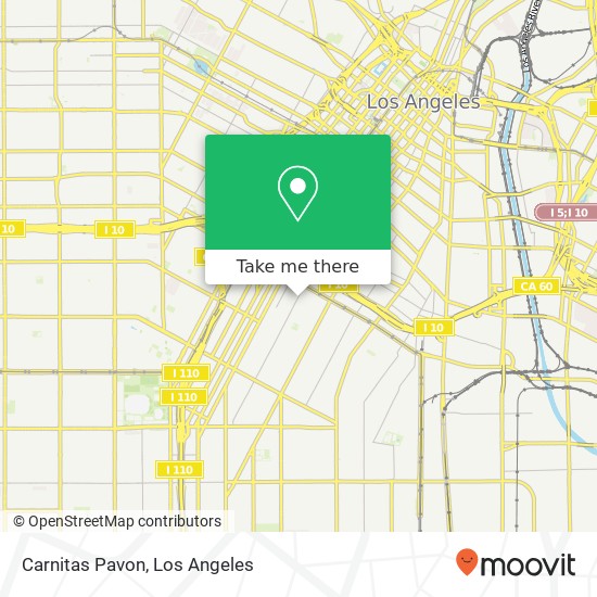 Mapa de Carnitas Pavon, 401 E 21st St Los Angeles, CA 90011