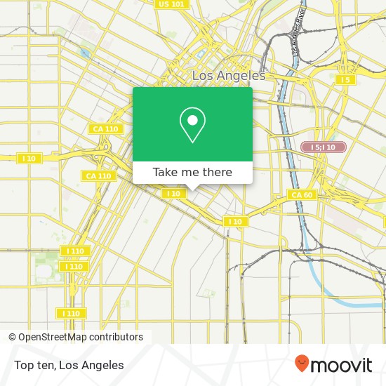 Mapa de Top ten, 811 E 14th Pl Los Angeles, CA 90021