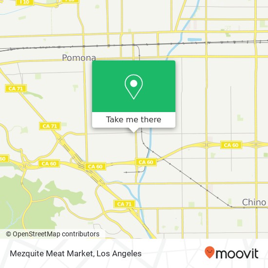 Mapa de Mezquite Meat Market, 1180 Philadelphia St Pomona, CA 91766