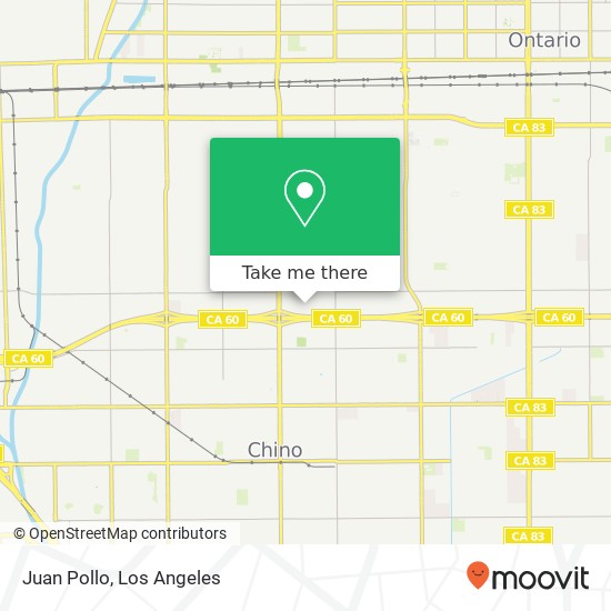 Mapa de Juan Pollo, 5491 Philadelphia St Chino, CA 91710