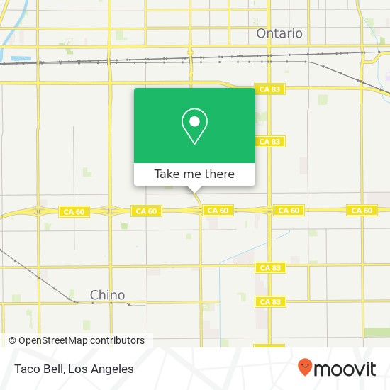 Mapa de Taco Bell, 2201 S Mountain Ave Ontario, CA 91762