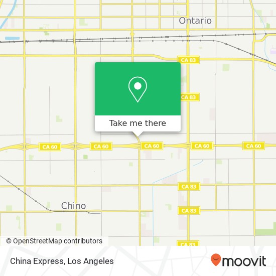 Mapa de China Express, 2229 S Mountain Ave Ontario, CA 91762