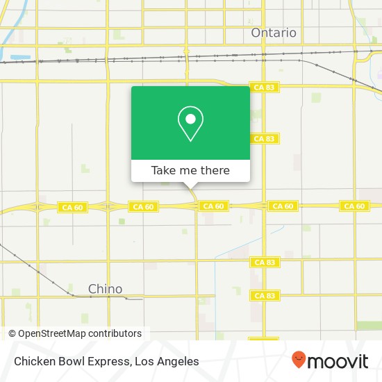 Mapa de Chicken Bowl Express, 2200 S Mountain Ave Ontario, CA 91762