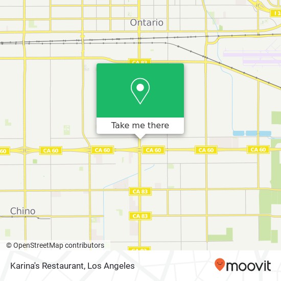 Mapa de Karina's Restaurant, 2209 S Euclid Ave Ontario, CA 91762