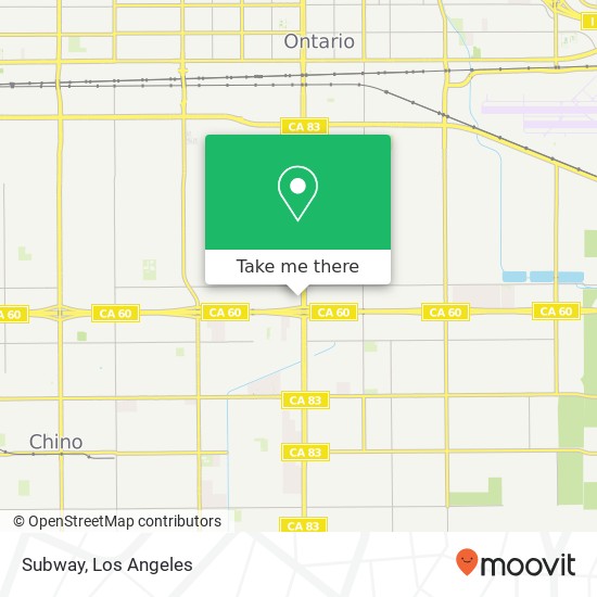Mapa de Subway, 2252 S Euclid Ave Ontario, CA 91762