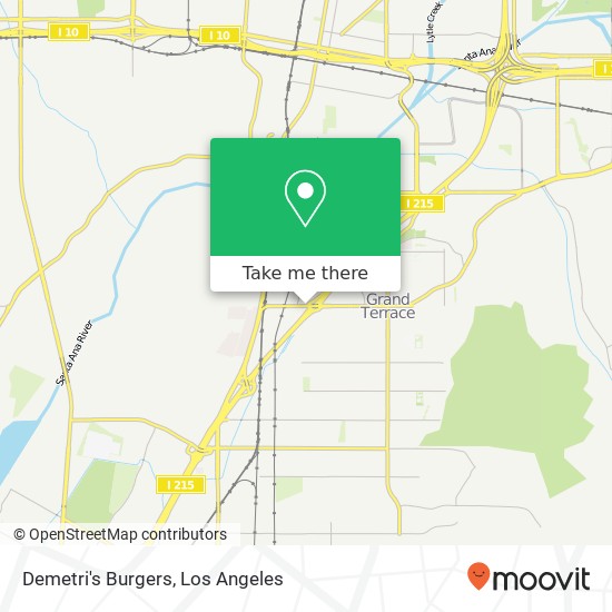 Mapa de Demetri's Burgers, 21900 Barton Rd Grand Terrace, CA 92313
