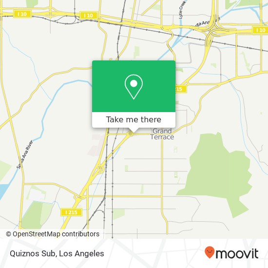 Mapa de Quiznos Sub, 22045 Barton Rd Grand Terrace, CA 92313