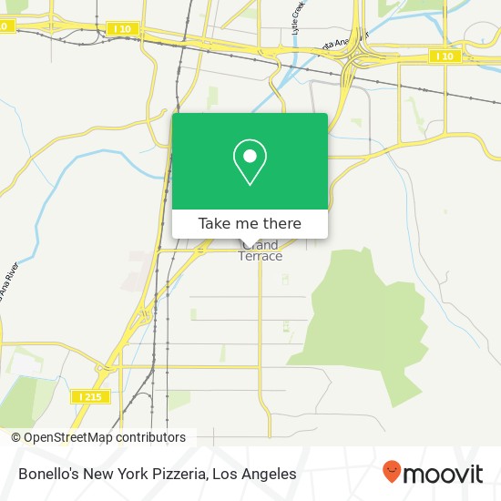 Mapa de Bonello's New York Pizzeria, 22413 Barton Rd Grand Terrace, CA 92313