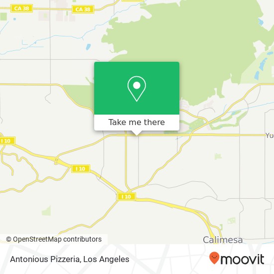 Mapa de Antonious Pizzeria, 32693 Yucaipa Blvd Yucaipa, CA 92399