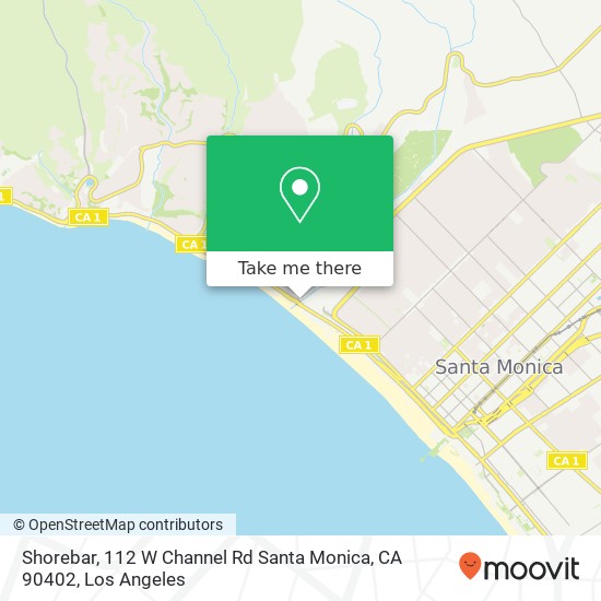 Shorebar, 112 W Channel Rd Santa Monica, CA 90402 map