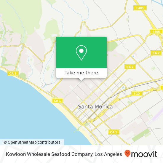 Mapa de Kowloon Wholesale Seafood Company, 1310 Montana Ave Santa Monica, CA 90403