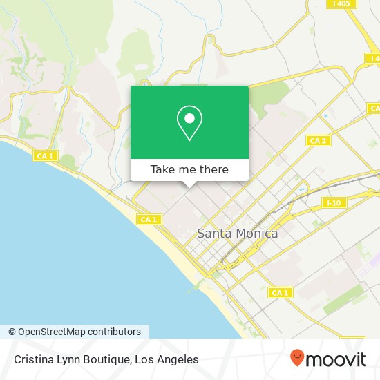 Mapa de Cristina Lynn Boutique, 910 Montana Ave Santa Monica, CA 90403