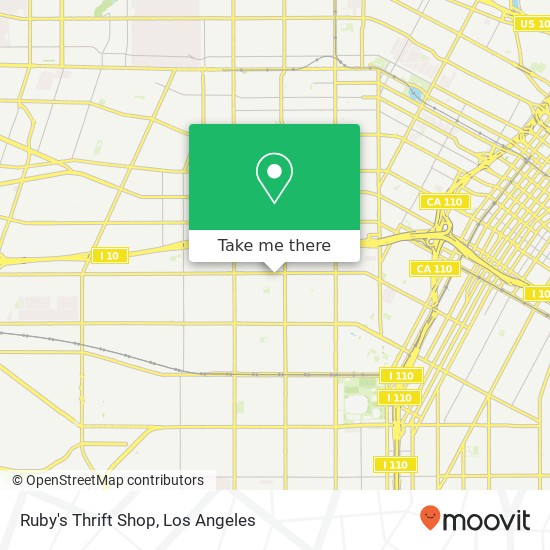 Mapa de Ruby's Thrift Shop, 1756 W Adams Blvd Los Angeles, CA 90018