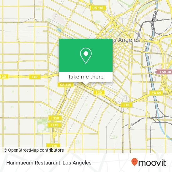 Mapa de Hanmaeum Restaurant, 100 W 17th St Los Angeles, CA 90015