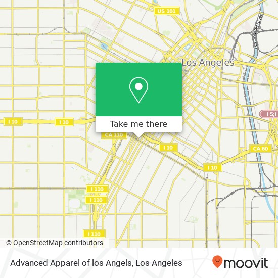 Mapa de Advanced Apparel of los Angels, 155 W Washington Blvd Los Angeles, CA 90015