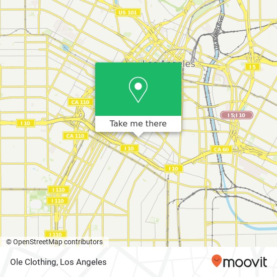 Mapa de Ole Clothing, 727 E Pico Blvd Los Angeles, CA 90021