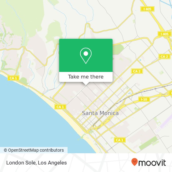 Mapa de London Sole, 1331 Montana Ave Santa Monica, CA 90403