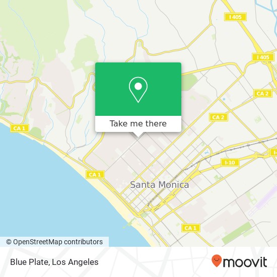 Mapa de Blue Plate, 1415 Montana Ave Santa Monica, CA 90403