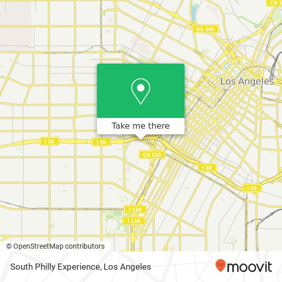 Mapa de South Philly Experience, 924 W Washington Blvd Los Angeles, CA 90015