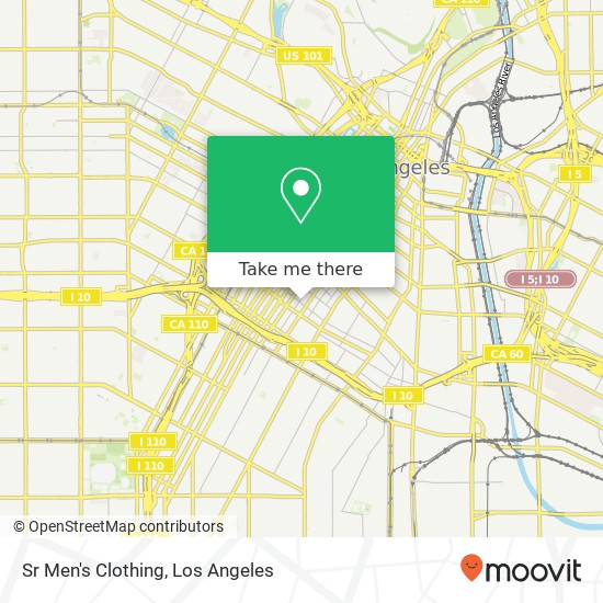 Mapa de Sr Men's Clothing, 309 E 12th St Los Angeles, CA 90015