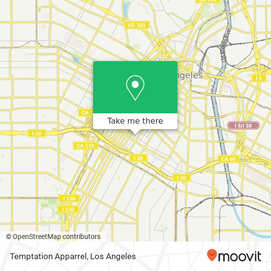 Mapa de Temptation Apparrel, 305 E 12th St Los Angeles, CA 90015