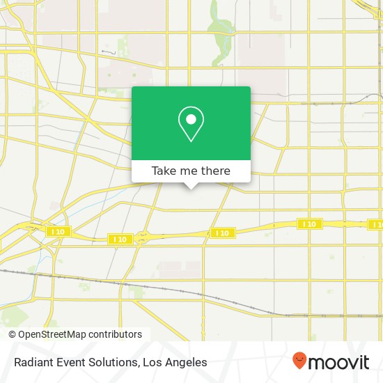 Mapa de Radiant Event Solutions, 1710 Vineyard Ave Los Angeles, CA 90019