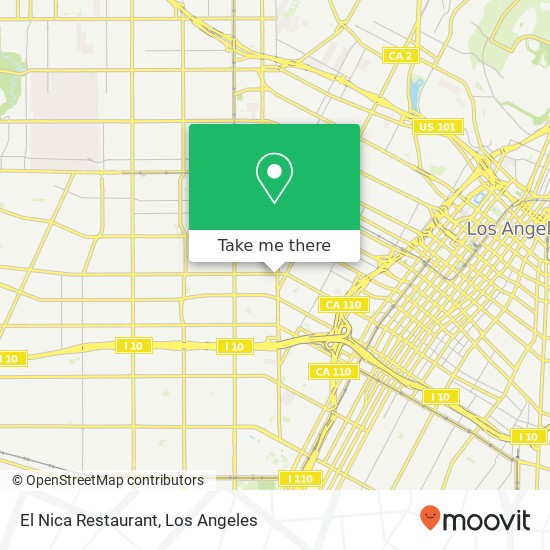 Mapa de El Nica Restaurant, 2212 W Pico Blvd Los Angeles, CA 90006