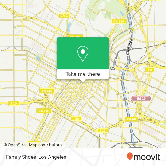 Mapa de Family Shoes, 605 S Broadway Los Angeles, CA 90014