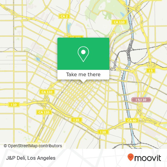 Mapa de J&P Deli, 307 W 6th St Los Angeles, CA 90014