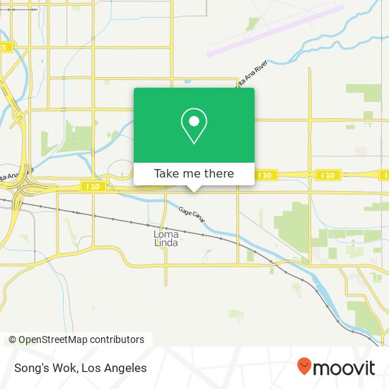 Mapa de Song's Wok, 25227 Redlands Blvd Loma Linda, CA 92354