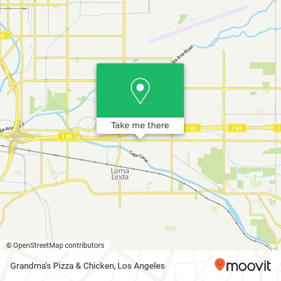 Mapa de Grandma's Pizza & Chicken, 25227 Redlands Blvd Loma Linda, CA 92354