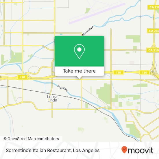 Mapa de Sorrentino's Italian Restaurant, 25655 Redlands Blvd Loma Linda, CA 92354