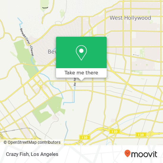Mapa de Crazy Fish, 9105 W Olympic Blvd Beverly Hills, CA 90212