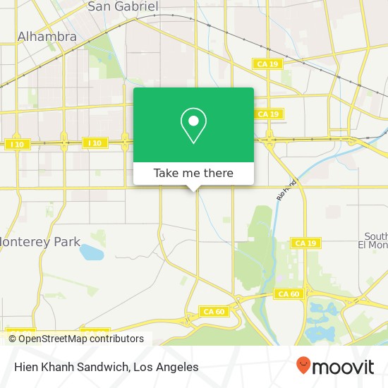 Mapa de Hien Khanh Sandwich, 8150 Garvey Ave Rosemead, CA 91770