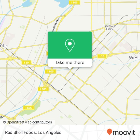 Mapa de Red Shell Foods, 825 Baldwin Park Blvd Industry, CA 91746