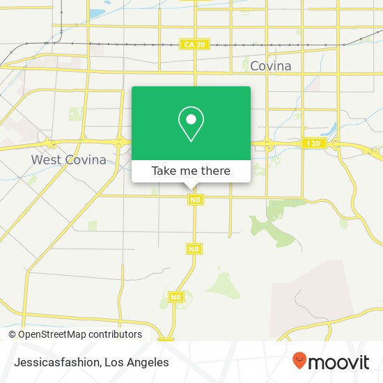 Mapa de Jessicasfashion, 1739 E Charlinda St West Covina, CA 91791