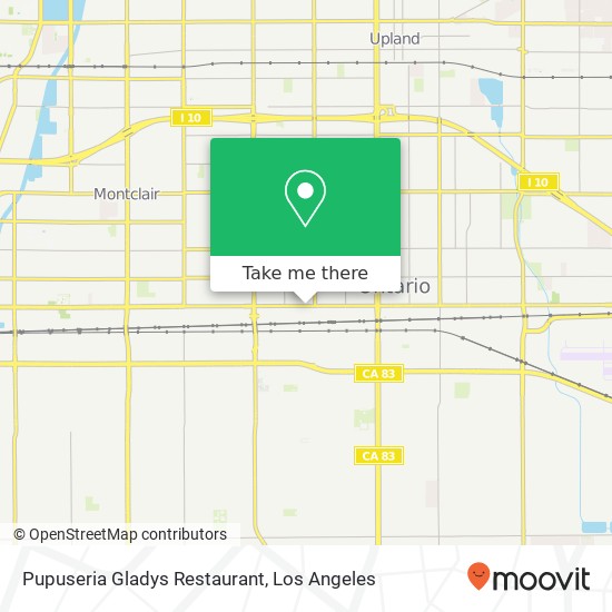 Mapa de Pupuseria Gladys Restaurant, 741 W Holt Blvd Ontario, CA 91762