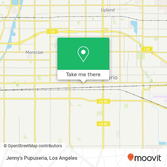 Mapa de Jenny's Pupuseria, W Holt Blvd Ontario, CA 91762