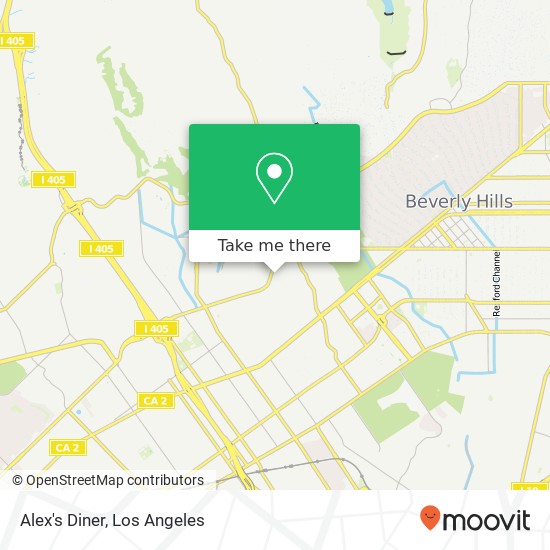 Mapa de Alex's Diner, 10520 Wilshire Blvd Los Angeles, CA 90024