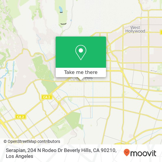 Mapa de Serapian, 204 N Rodeo Dr Beverly Hills, CA 90210