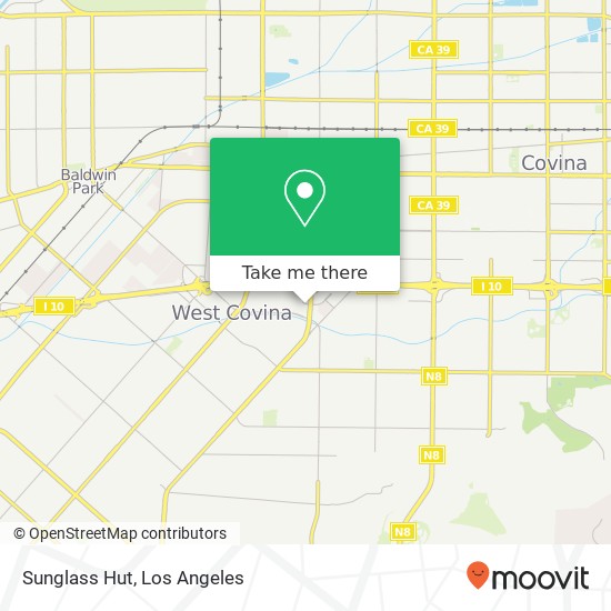 Mapa de Sunglass Hut, 2482 Plaza Dr West Covina, CA 91790