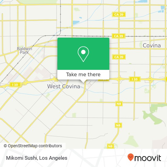 Mapa de Mikomi Sushi, 1465 Plaza Dr West Covina, CA 91790