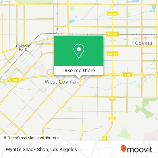 Mapa de Wyatt's Snack Shop, 1427 Plaza Dr West Covina, CA 91790