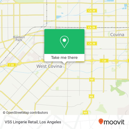Mapa de VSS Lingerie Retail, 286 Plaza Dr West Covina, CA 91790