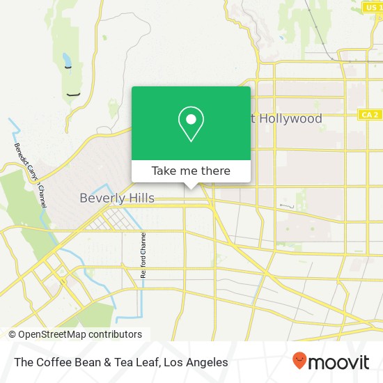 Mapa de The Coffee Bean & Tea Leaf, 8730 Gracie Allen Dr Los Angeles, CA 90048