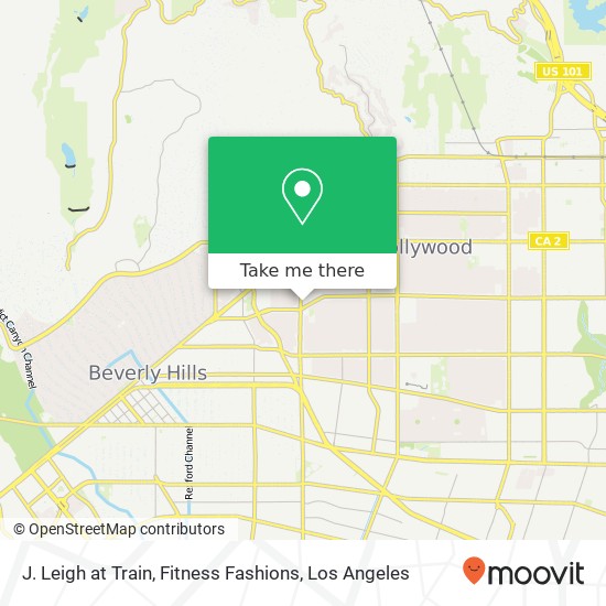 Mapa de J. Leigh at Train, Fitness Fashions, 624 N La Cienega Blvd West Hollywood, CA 90069